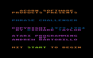 Phrase Challenger atari screenshot